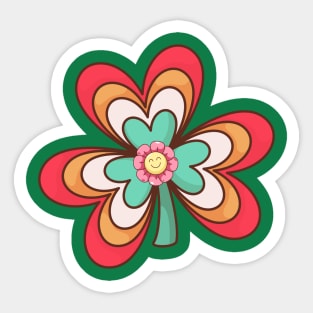 Lucky Irish Groovy Shamrock Retro St Patricks Day Sticker